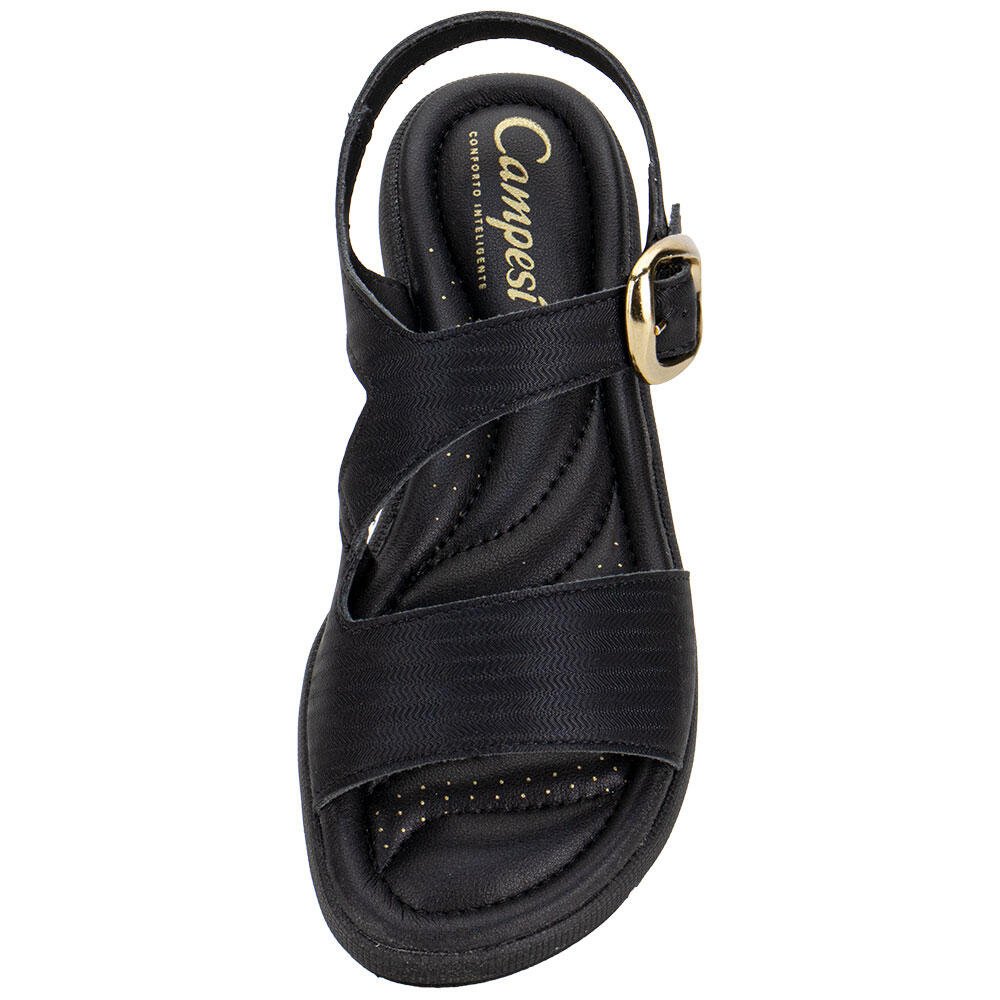 SANDÁLIA FEMININA FLAT CAMPESI CP582 Preto 5