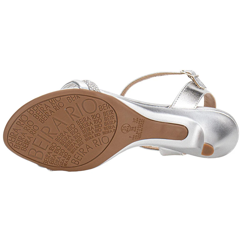 SANDÁLIA FEMININA SALTO FINO BEIRA RIO 83081545 Prata 4