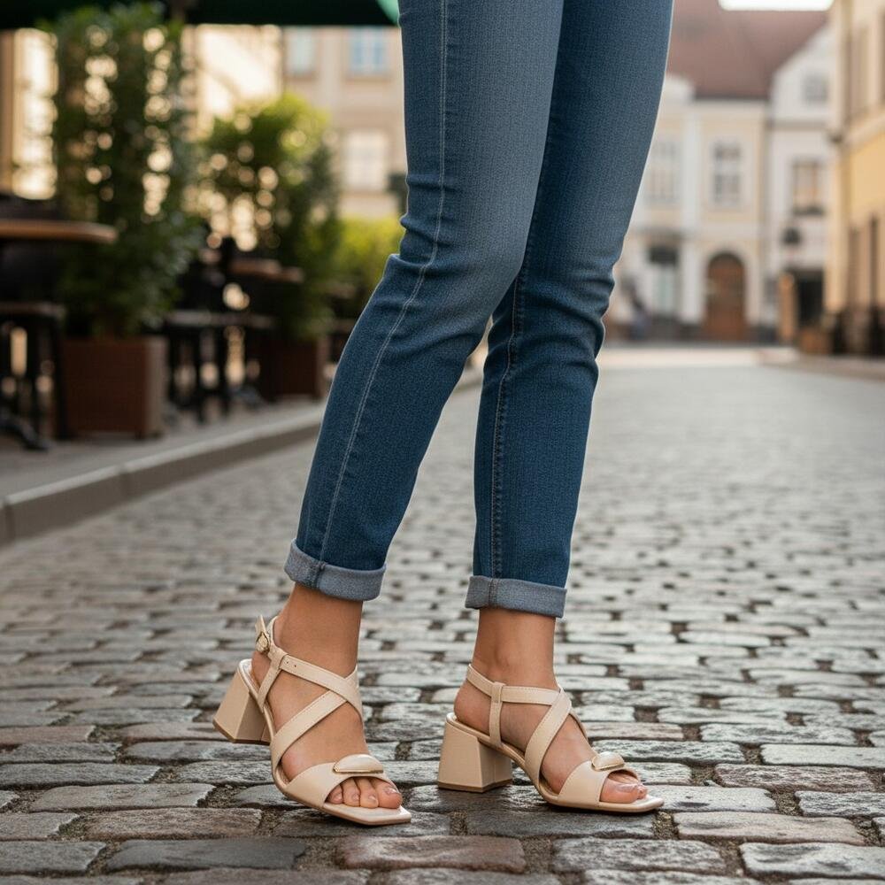 SANDÁLIA FEMININA SALTO GROSSO DAKOTA Y9753 Marfim 2