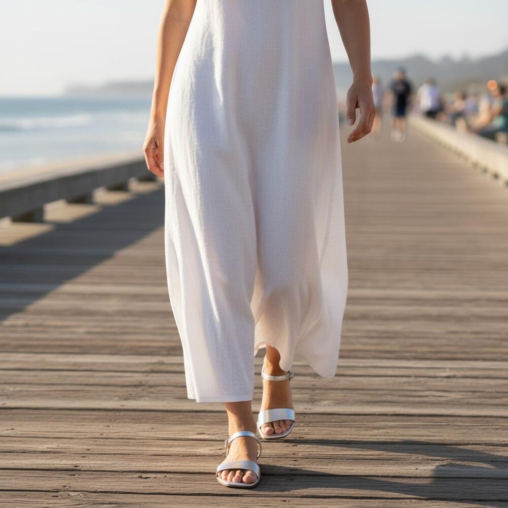 SANDÁLIA FEMININA FLAT MOLECA 5559101 Prata 2