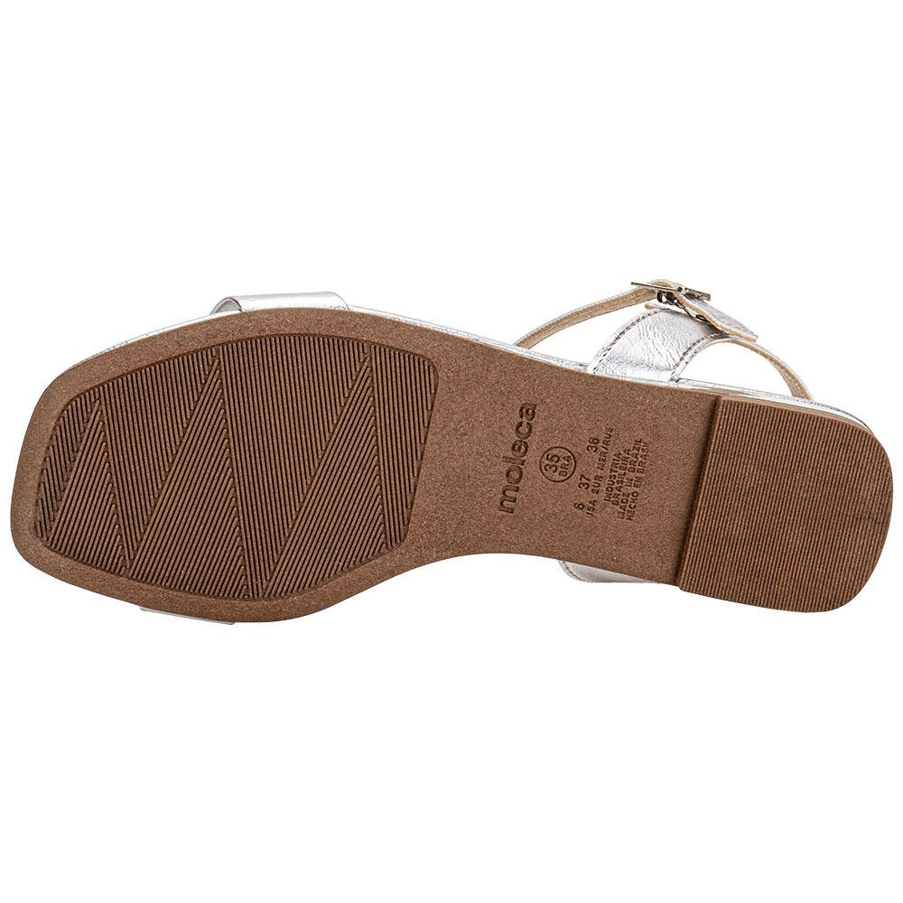 SANDÁLIA FEMININA FLAT MOLECA 5559101 Prata 4