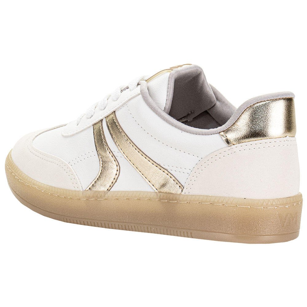 TÊNIS FEMININO CASUAL VIA MARTE 213012 Branco/Dourado 3
