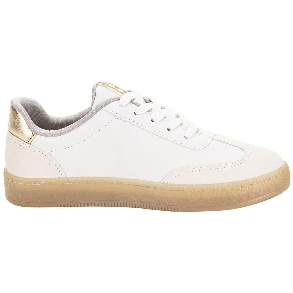 TÊNIS FEMININO CASUAL VIA MARTE 213012 Branco/Dourado 5