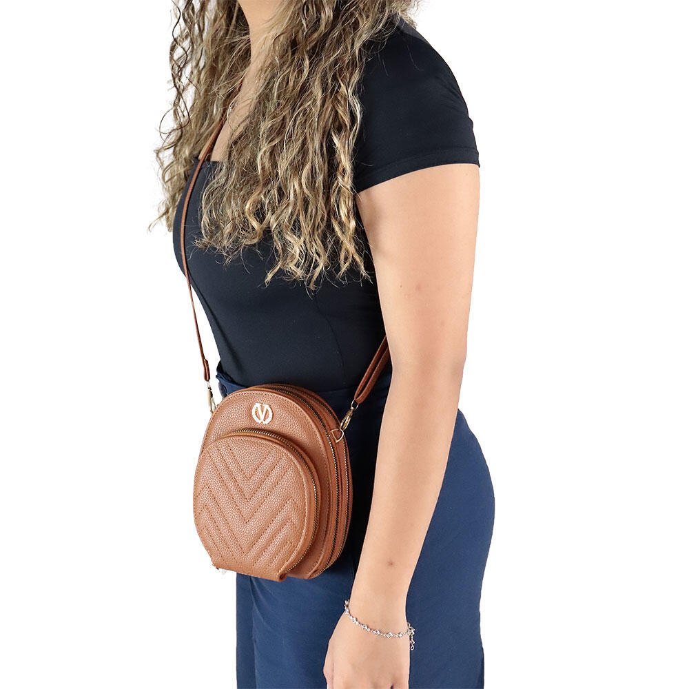 BOLSA FEMININA TRANSVERSAL H.E W09 Bege 2