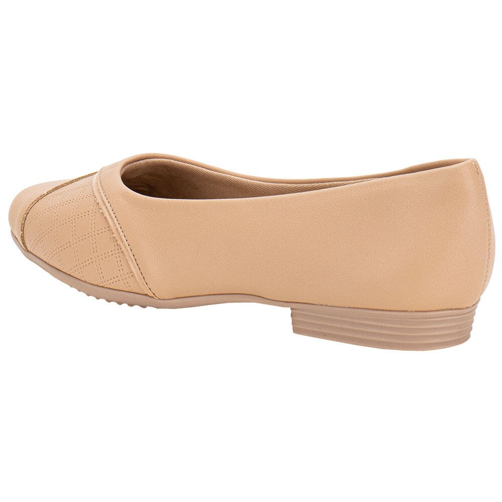 SAPATILHA FEMININA FLAT PICCADILLY 250265 Bege 3