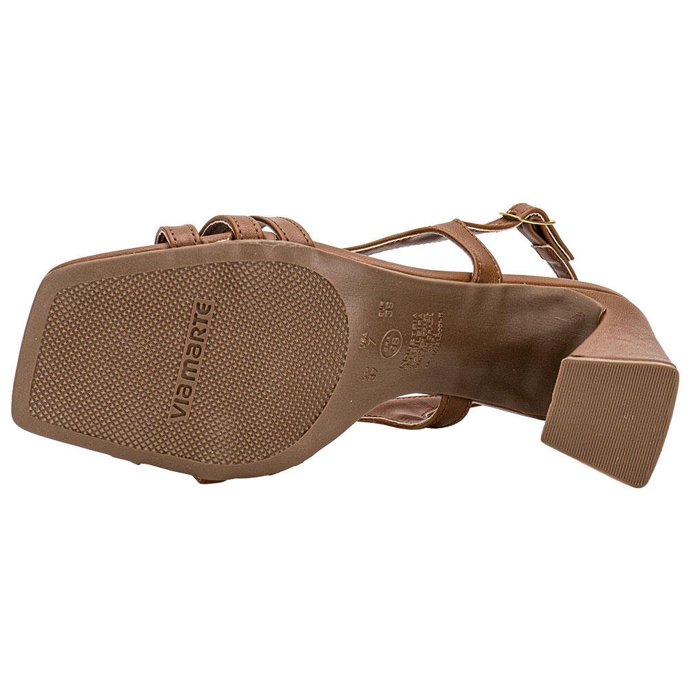SANDÁLIA FEMININA SALTO GROSSO VIA MARTE 150017 Marrom 4