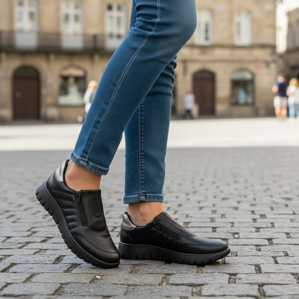 TÊNIS FEMININO SLIP ON PICCADILLY 950047 Preto 2