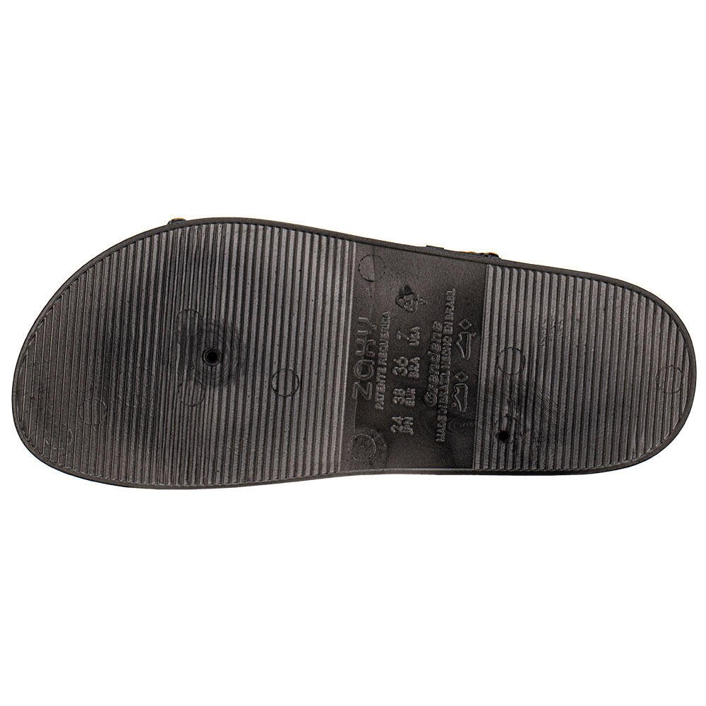 SANDÁLIA FEMININA CONFORTO FIRE ZAXY 19281 Preto/Dourado 4