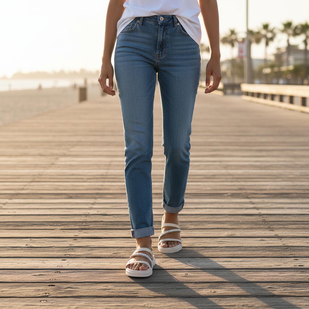 SANDÁLIA FEMININA FLAT MOLECA 5490104 Branco 2