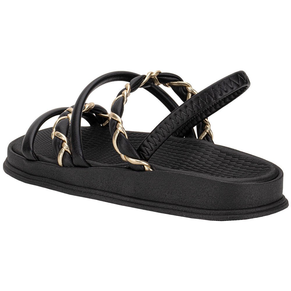SANDÁLIA FEMININA FLAT MOLECA 5556110 Preto 3