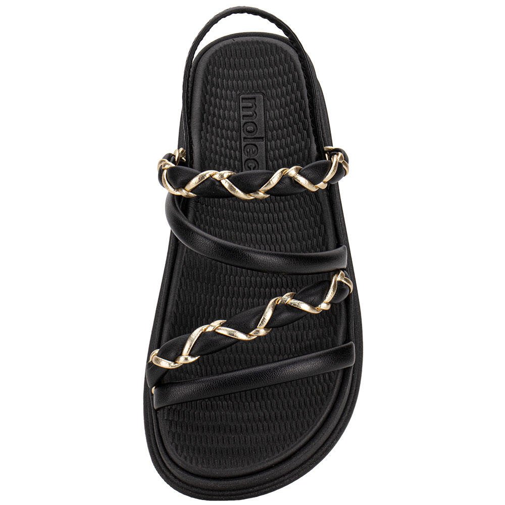 SANDÁLIA FEMININA FLAT MOLECA 5556110 Preto 5