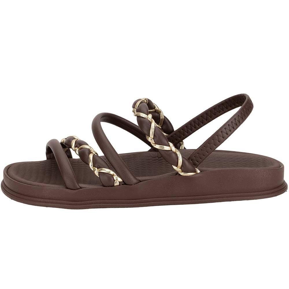 SANDÁLIA FEMININA FLAT MOLECA 5556110 Marrom 2