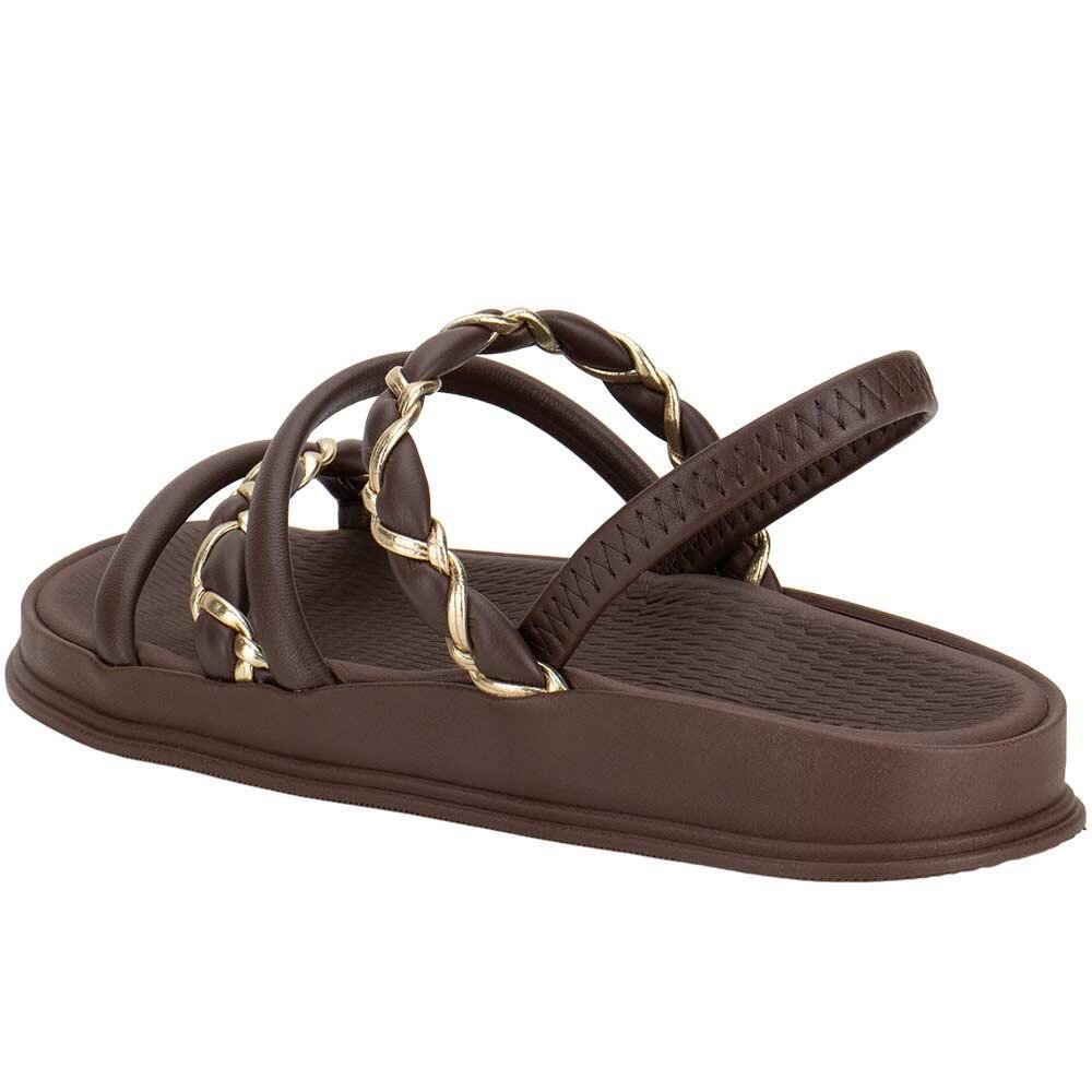 SANDÁLIA FEMININA FLAT MOLECA 5556110 Marrom 3