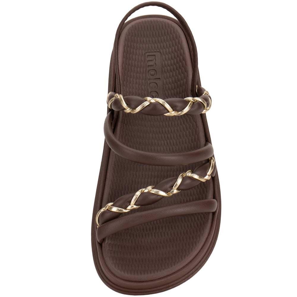 SANDÁLIA FEMININA FLAT MOLECA 5556110 Marrom 5