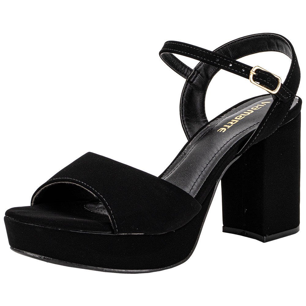 SANDÁLIA FEMININA MEIA PATA VIA MARTE 141006 Preto 5