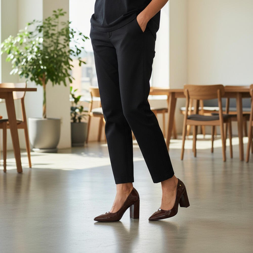 SAPATO FEMININO SALTO GROSSO VIA MARTE 215001 Marrom 2