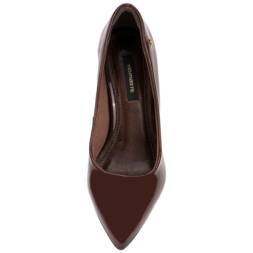 SAPATO FEMININO SALTO GROSSO VIA MARTE 215001 Marrom 5