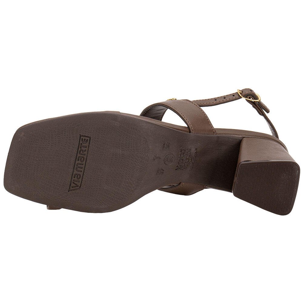 SANDÁLIA FEMININA SALTO GROSSO VIA MARTE 264007 Marrom 4