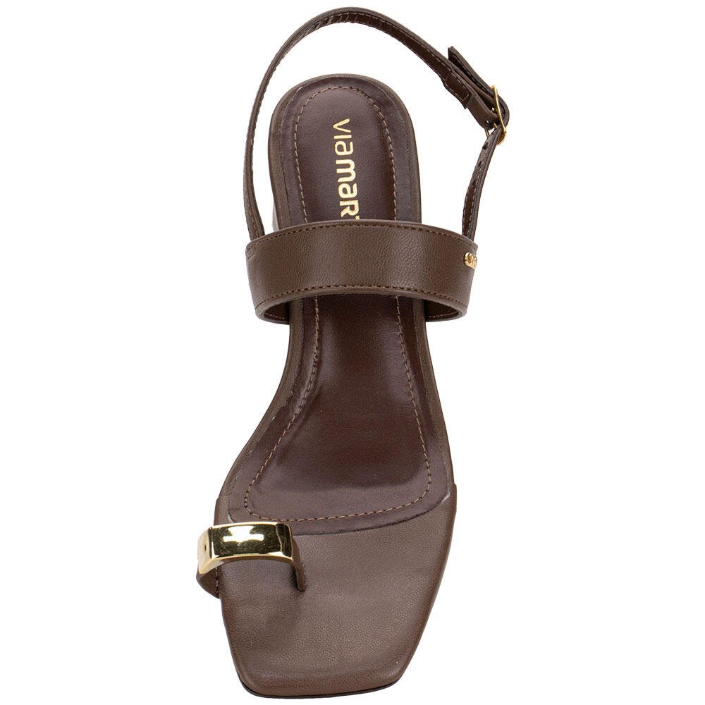 SANDÁLIA FEMININA SALTO GROSSO VIA MARTE 264007 Marrom 5