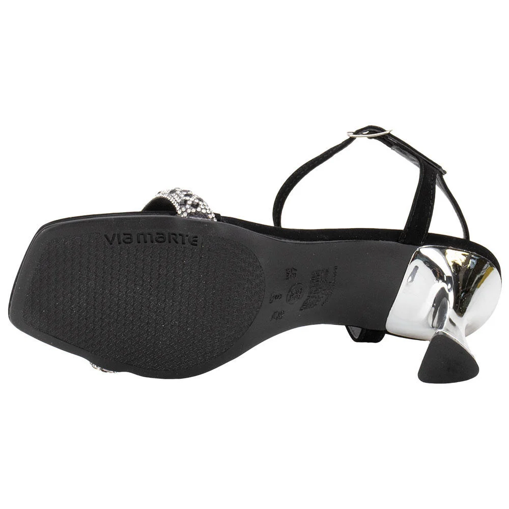 SANDÁLIA FEMININA SALTO TAÇA VIA MARTE 166035 Preto 4