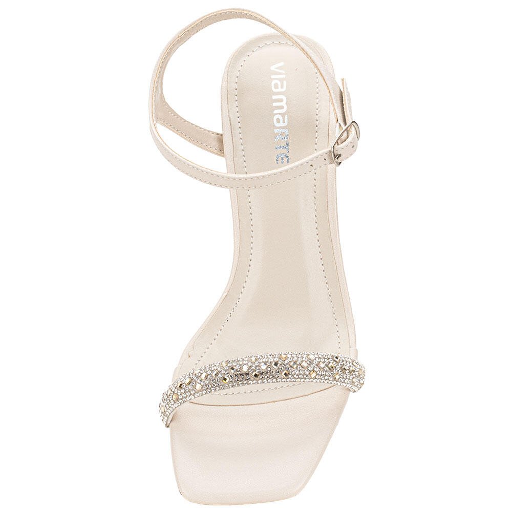 SANDÁLIA FEMININA SALTO TAÇA VIA MARTE 166035 Branco 5
