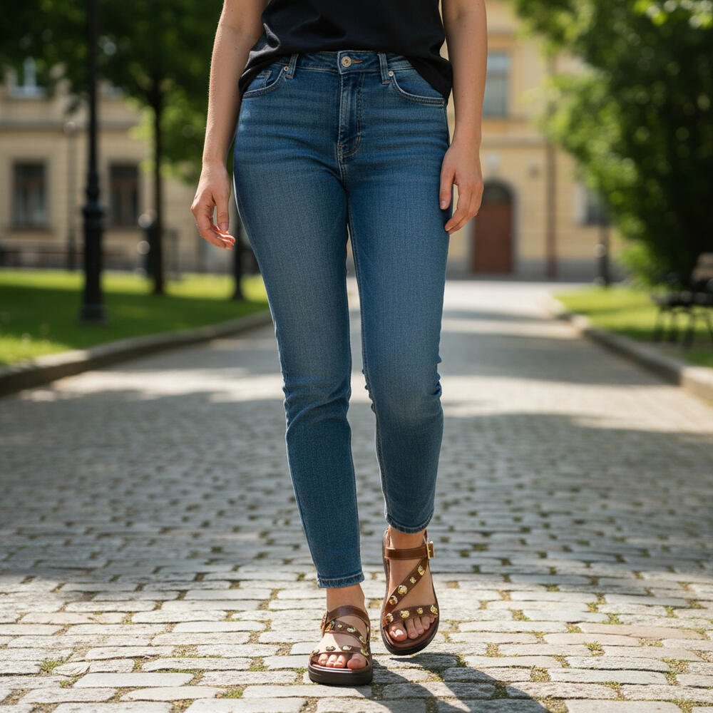 SANDÁLIA FEMININA FLAT VIA SCARPA 173718982 Marrom 2