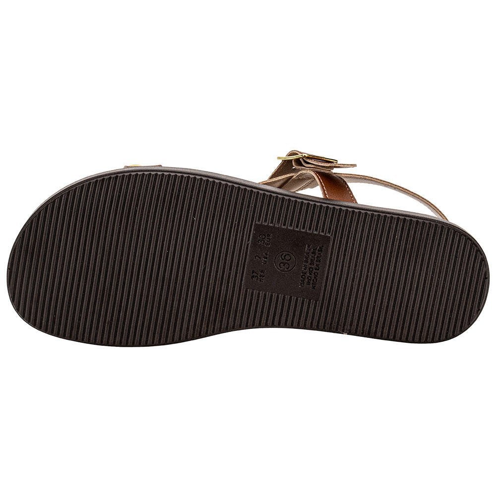 SANDÁLIA FEMININA FLAT VIA SCARPA 173718982 Marrom 3