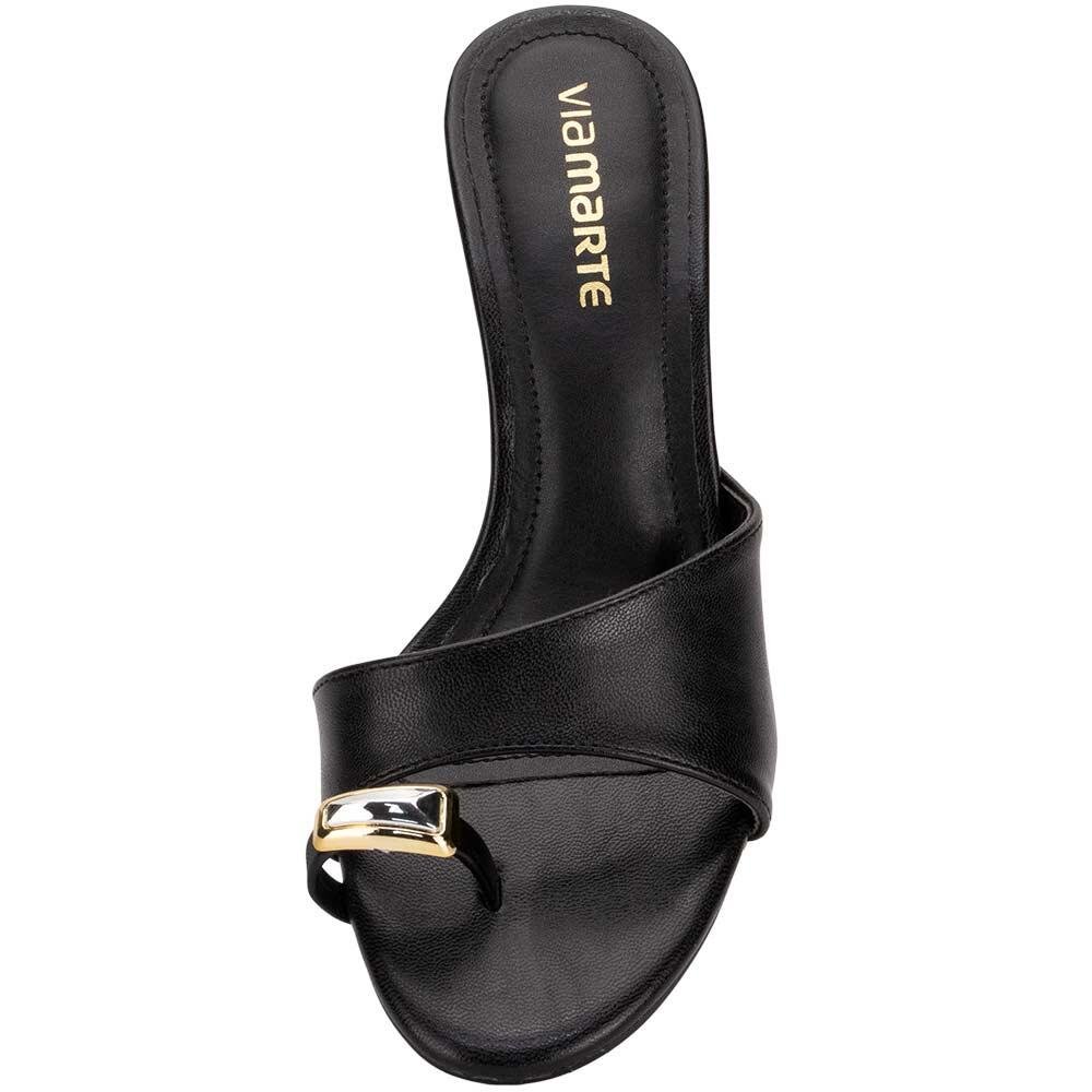 TAMANCO FEMININO SALTO FINO VIA MARTE 154034 Preto 5