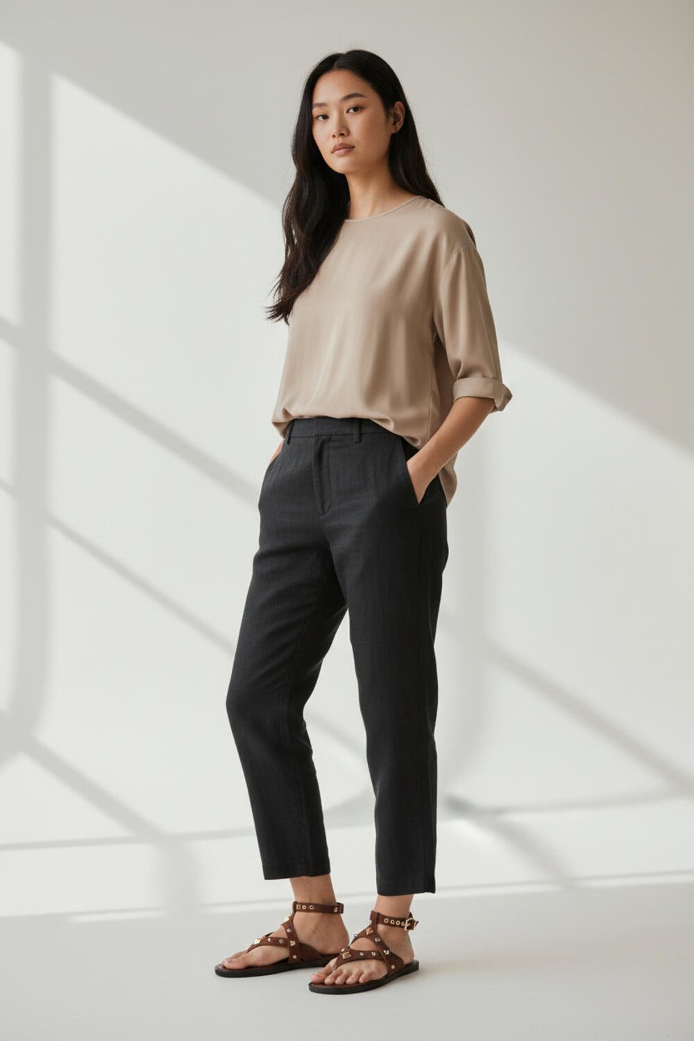 SANDÁLIA FEMININA FLAT VIA MARTE 329004 Chocolate 2