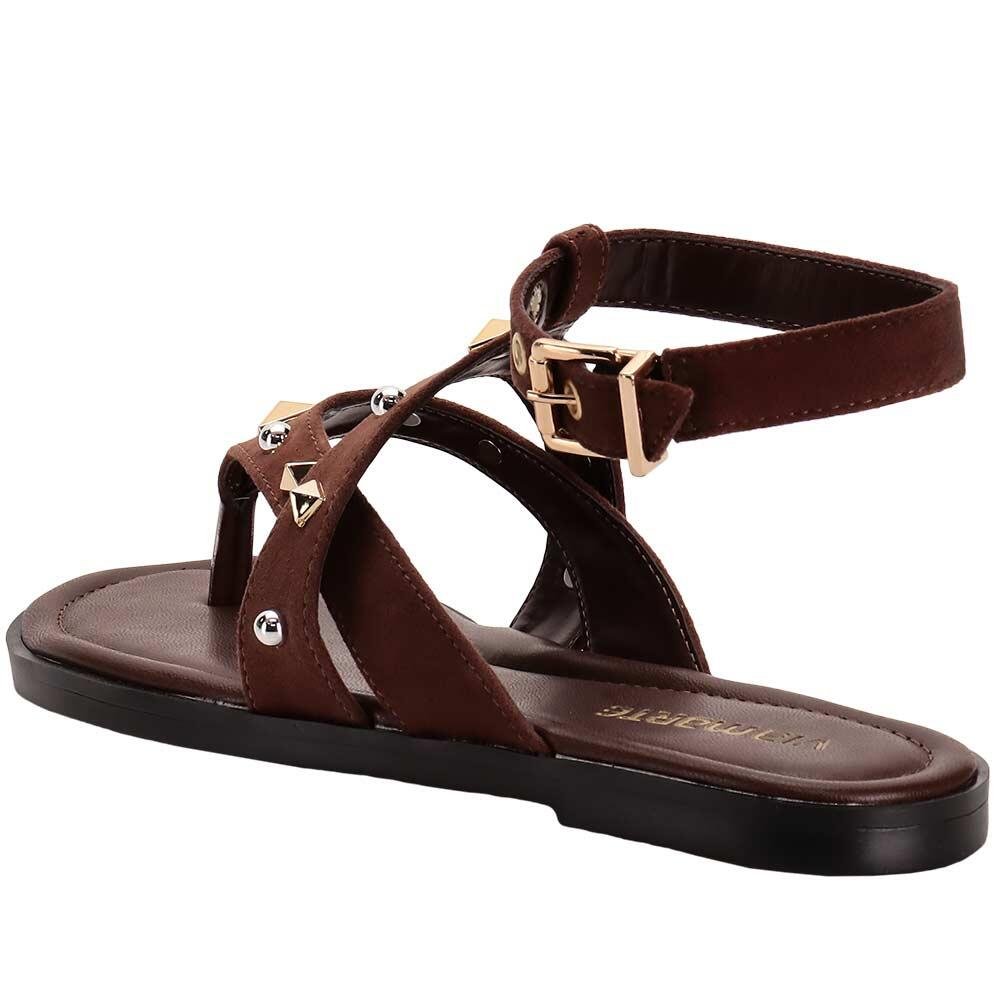 SANDÁLIA FEMININA FLAT VIA MARTE 329004 Chocolate 3
