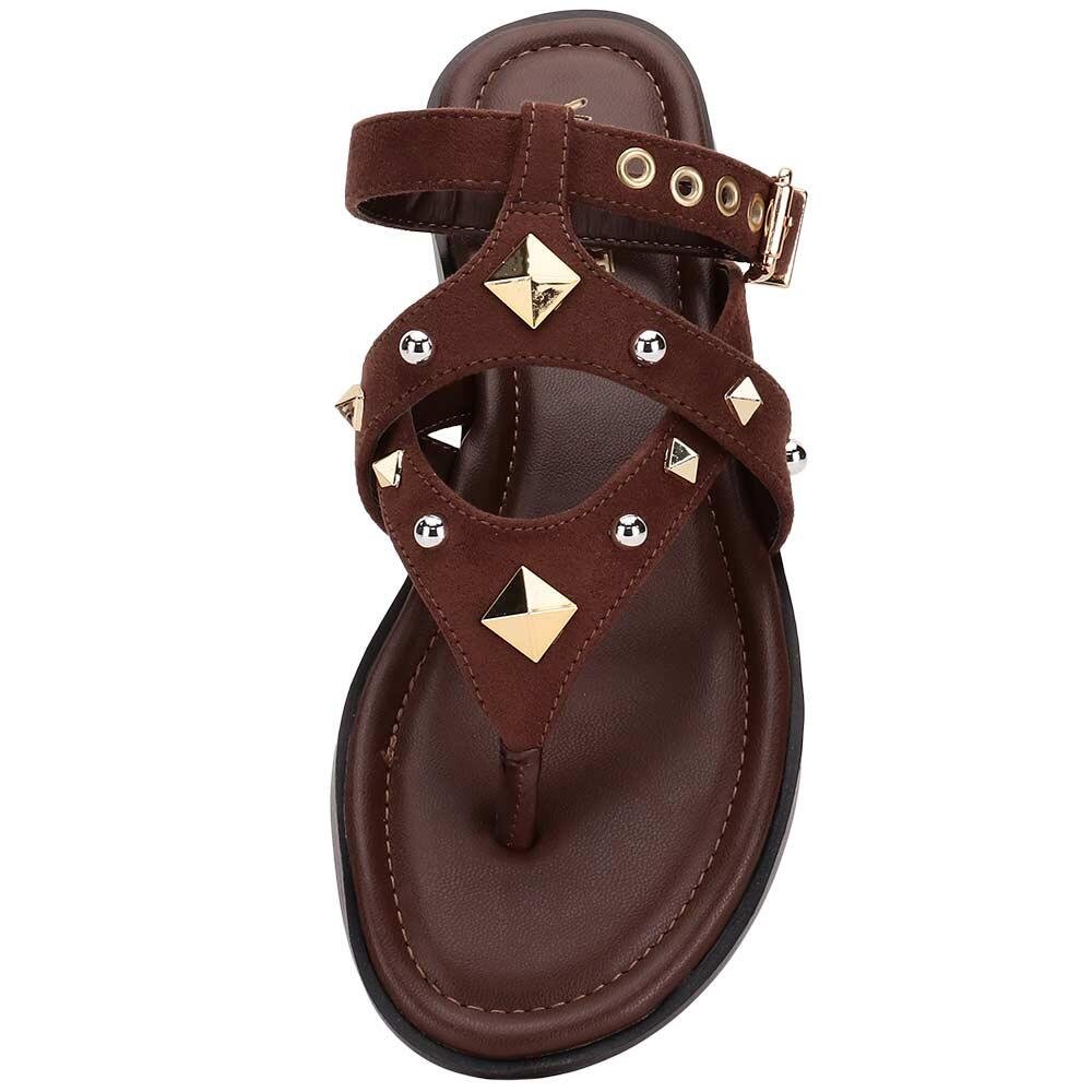 SANDÁLIA FEMININA FLAT VIA MARTE 329004 Chocolate 5