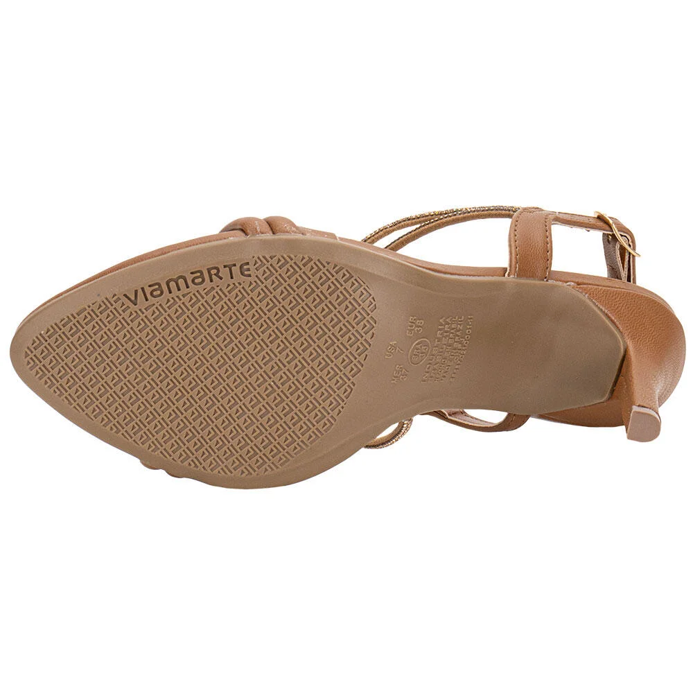 SANDÁLIA FEMININA SALTO FINO VIA MARTE 337003 Marrom 3