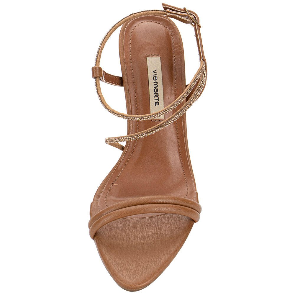 SANDÁLIA FEMININA SALTO FINO VIA MARTE 337003 Marrom 4