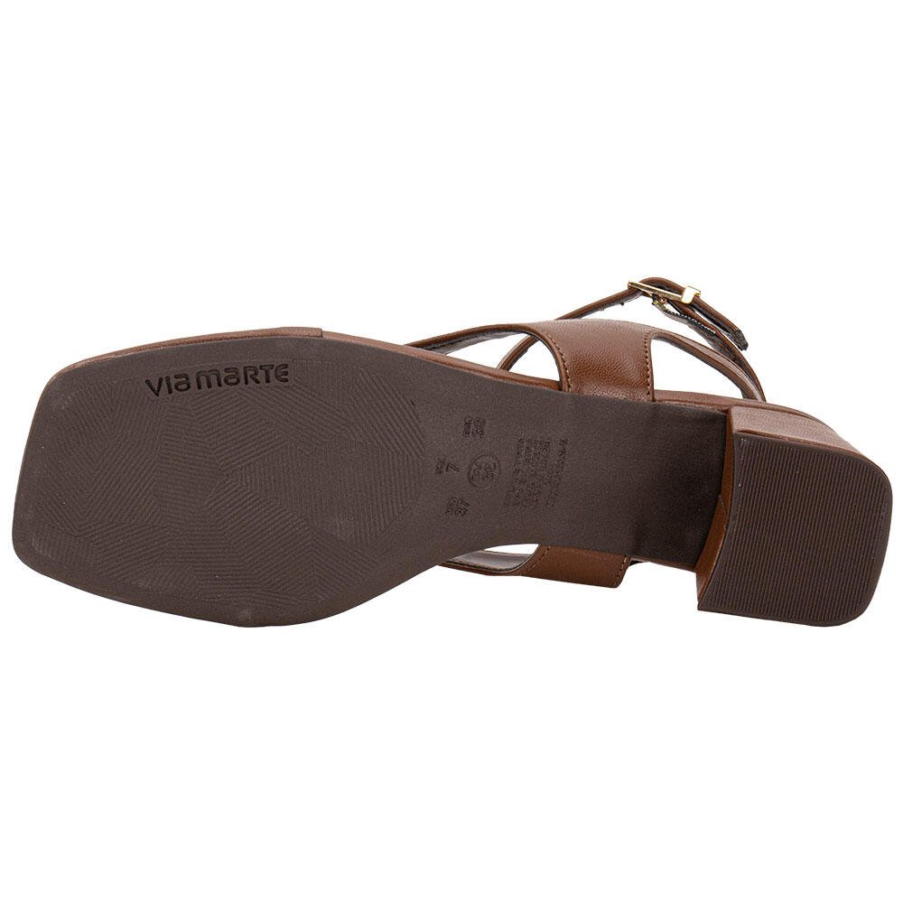 SANDÁLIA FEMININA SALTO GROSSO VIA MARTE 199025 Marrom 3