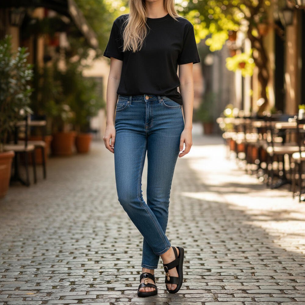 SANDÁLIA FEMININA FLAT MODARE 7208108 Preto 2