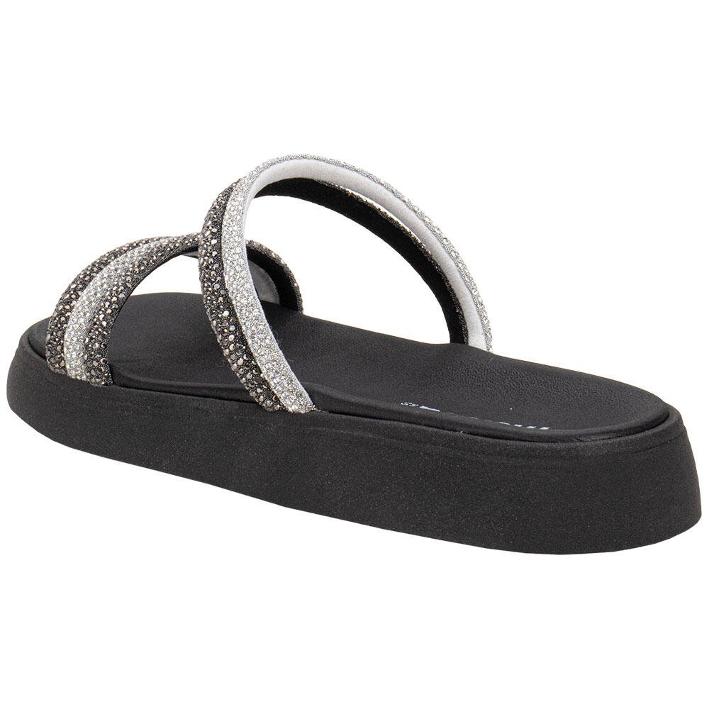 TAMANCO FEMININO FLAT MOLECA 5469135 Preto/Prata 3