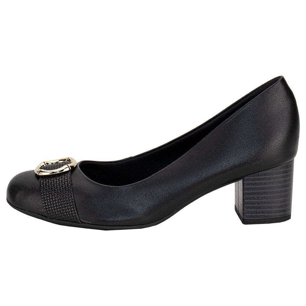 SAPATO FEMININO SALTO GROSSO USAFLEX MA0804 Preto 2