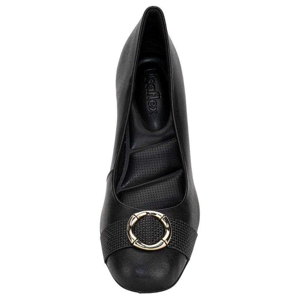 SAPATO FEMININO SALTO GROSSO USAFLEX MA0804 Preto 5