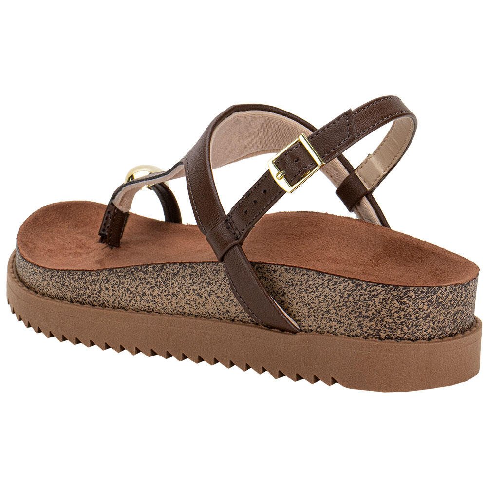 SANDÁLIA FEMININA FLAT MOLECA 5500121 Marrom 3