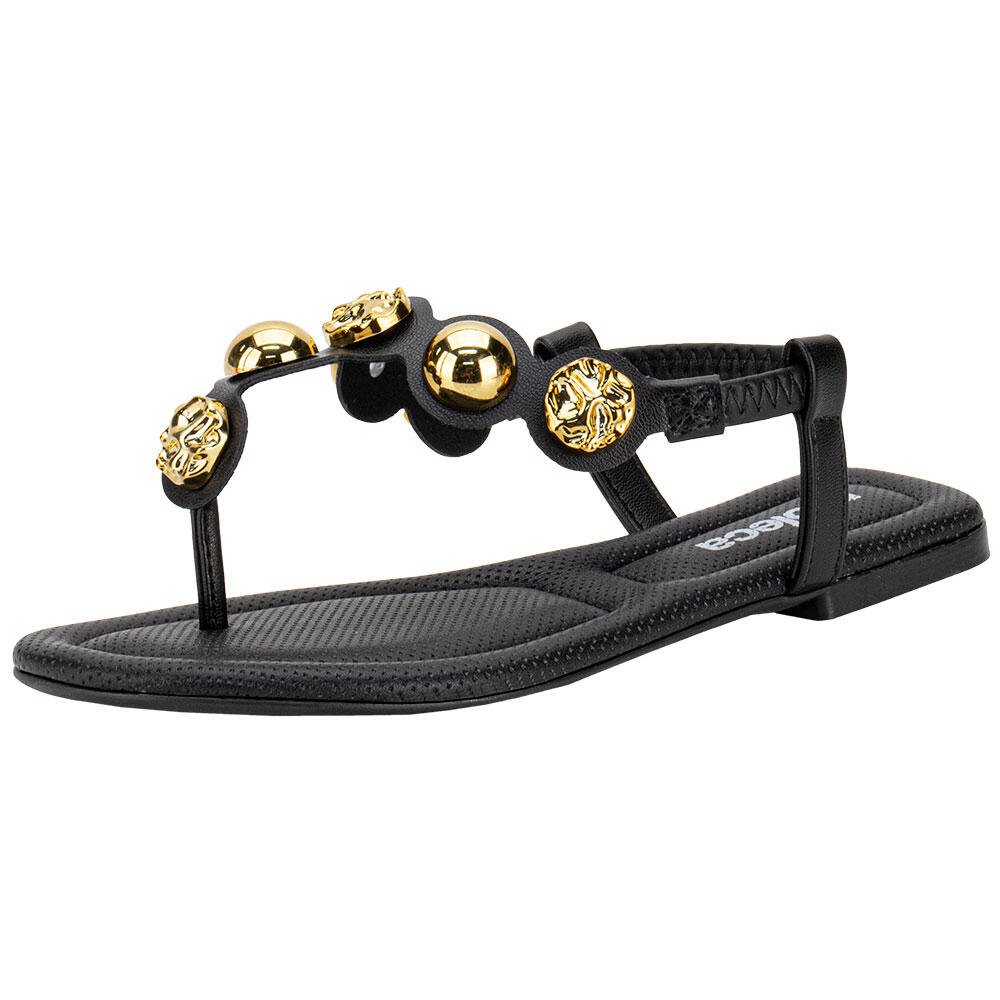 SANDÁLIA FEMININA FLAT MOLECA 5570104 Preto 3