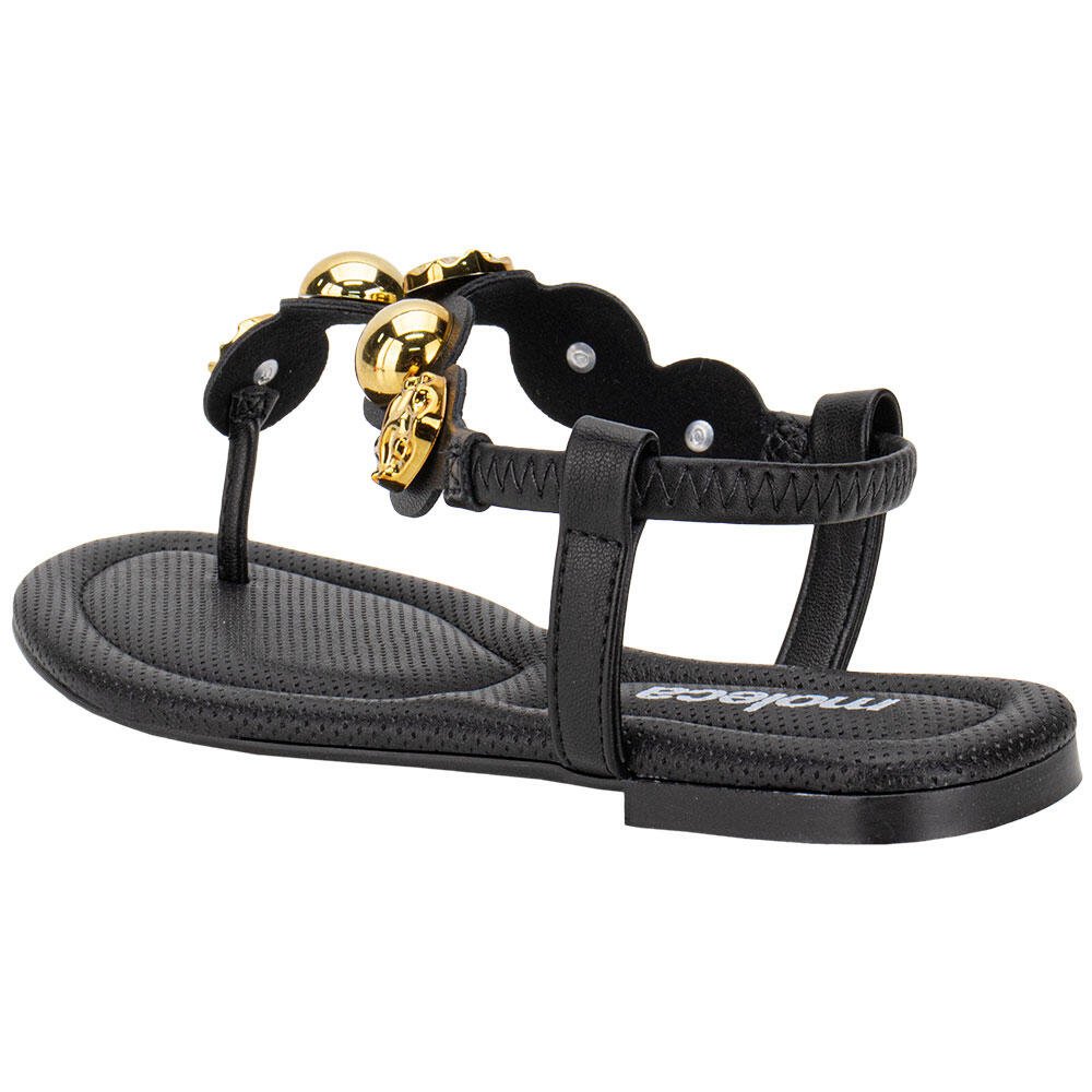 SANDÁLIA FEMININA FLAT MOLECA 5570104 Preto 5