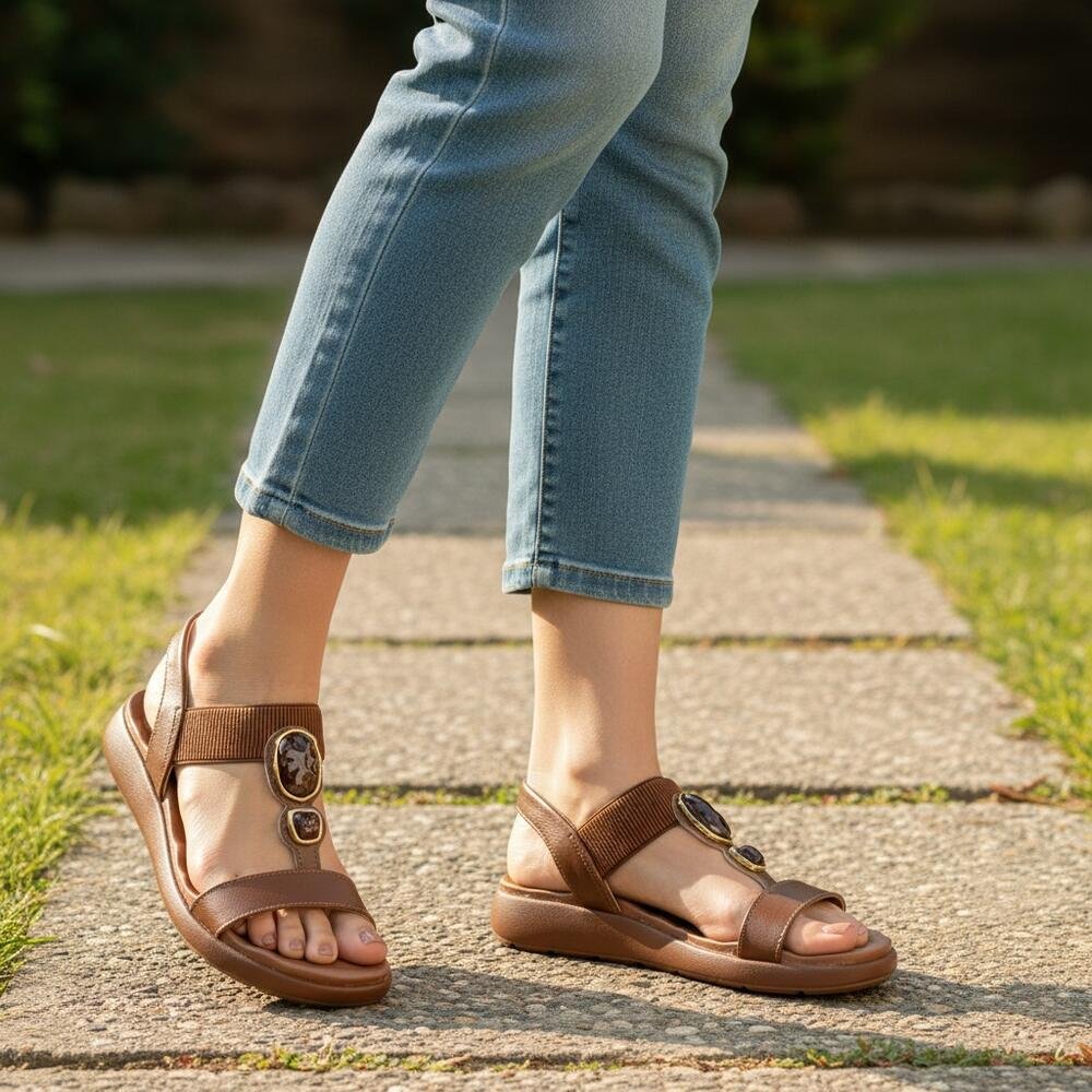 SANDÁLIA FEMININA FLAT MODARE 7222104 Marrom 2