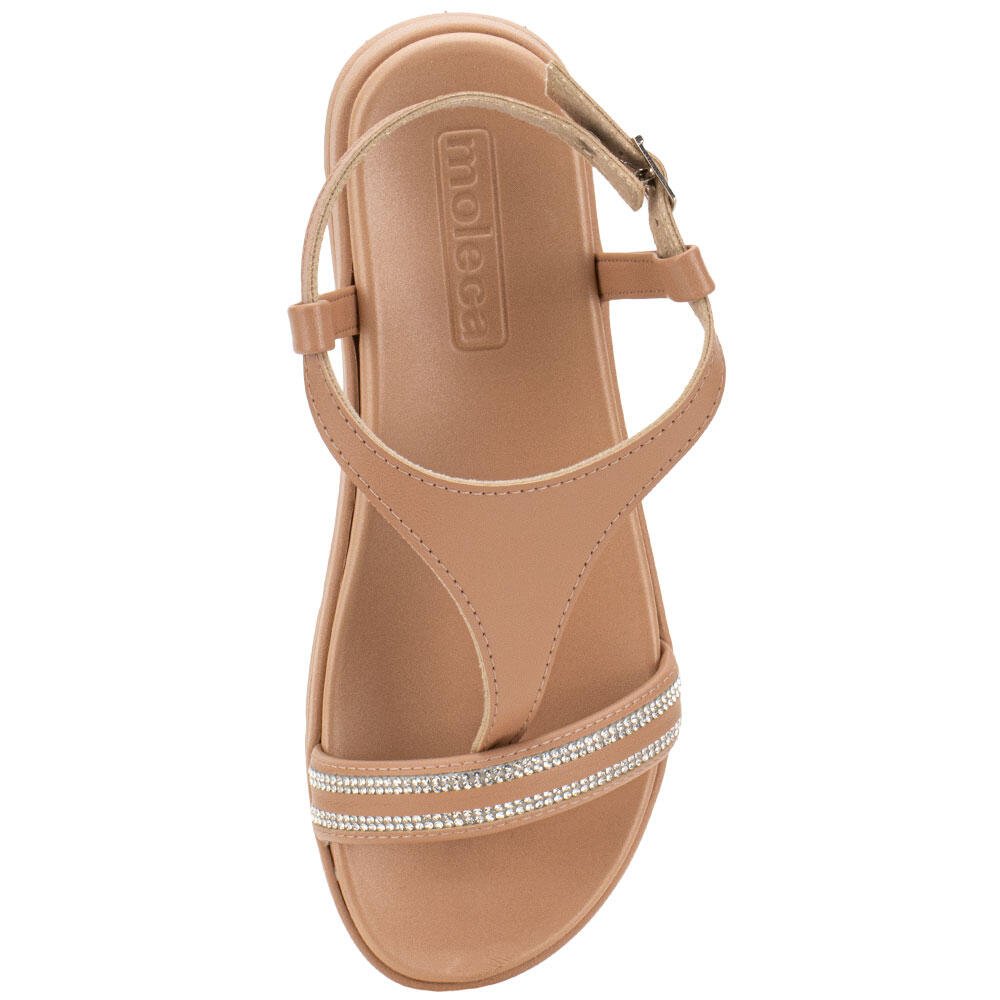 SANDÁLIA FEMININA FLAT MOLECA 5490126 Bege 5