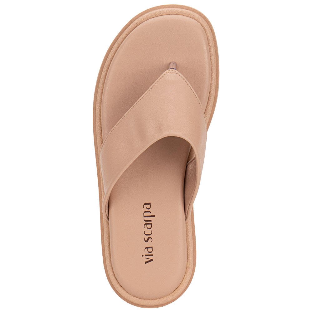 TAMANCO FEMININO FLAT VIA SCARPA 165817886 Bege 5