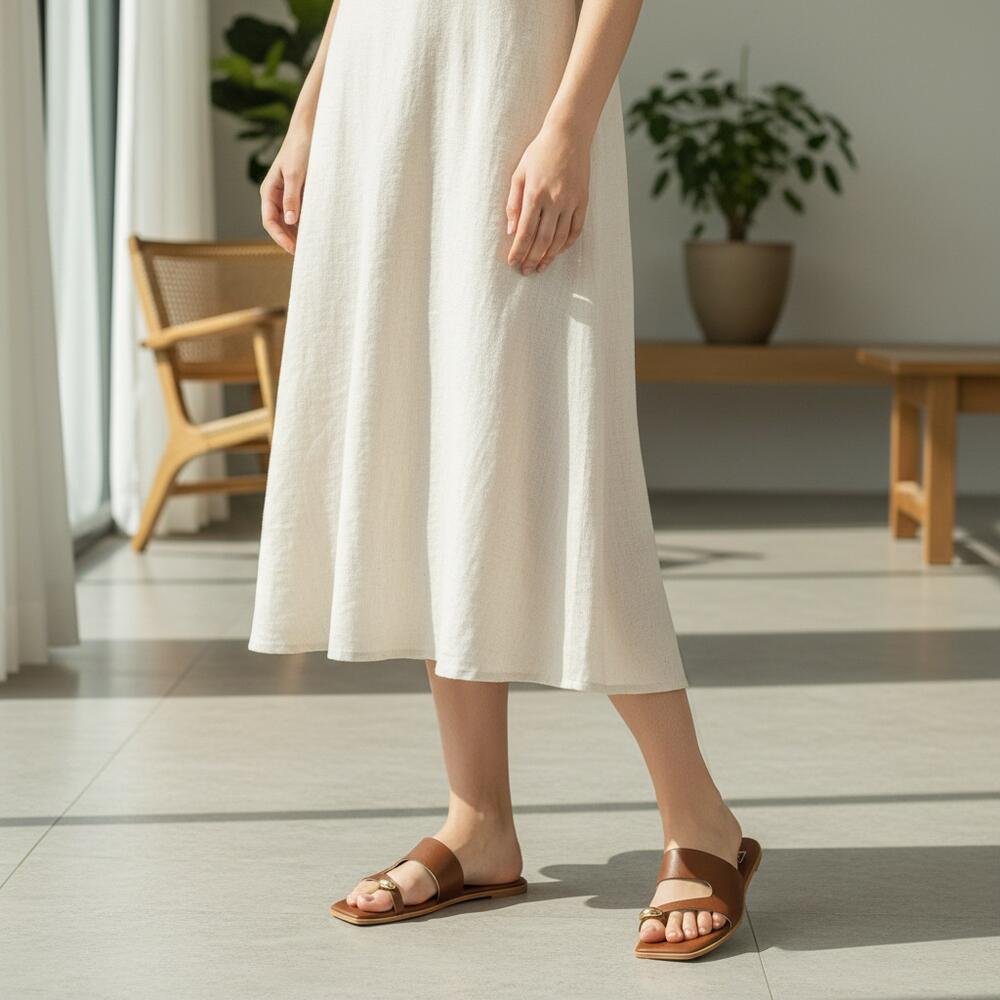 TAMANCO FEMININO FLAT MOLECA 5560106 Marrom 2