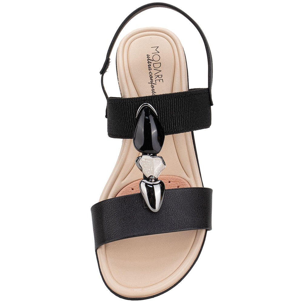 SANDÁLIA FEMININA FLAT MODARE 7127260 Preto 5