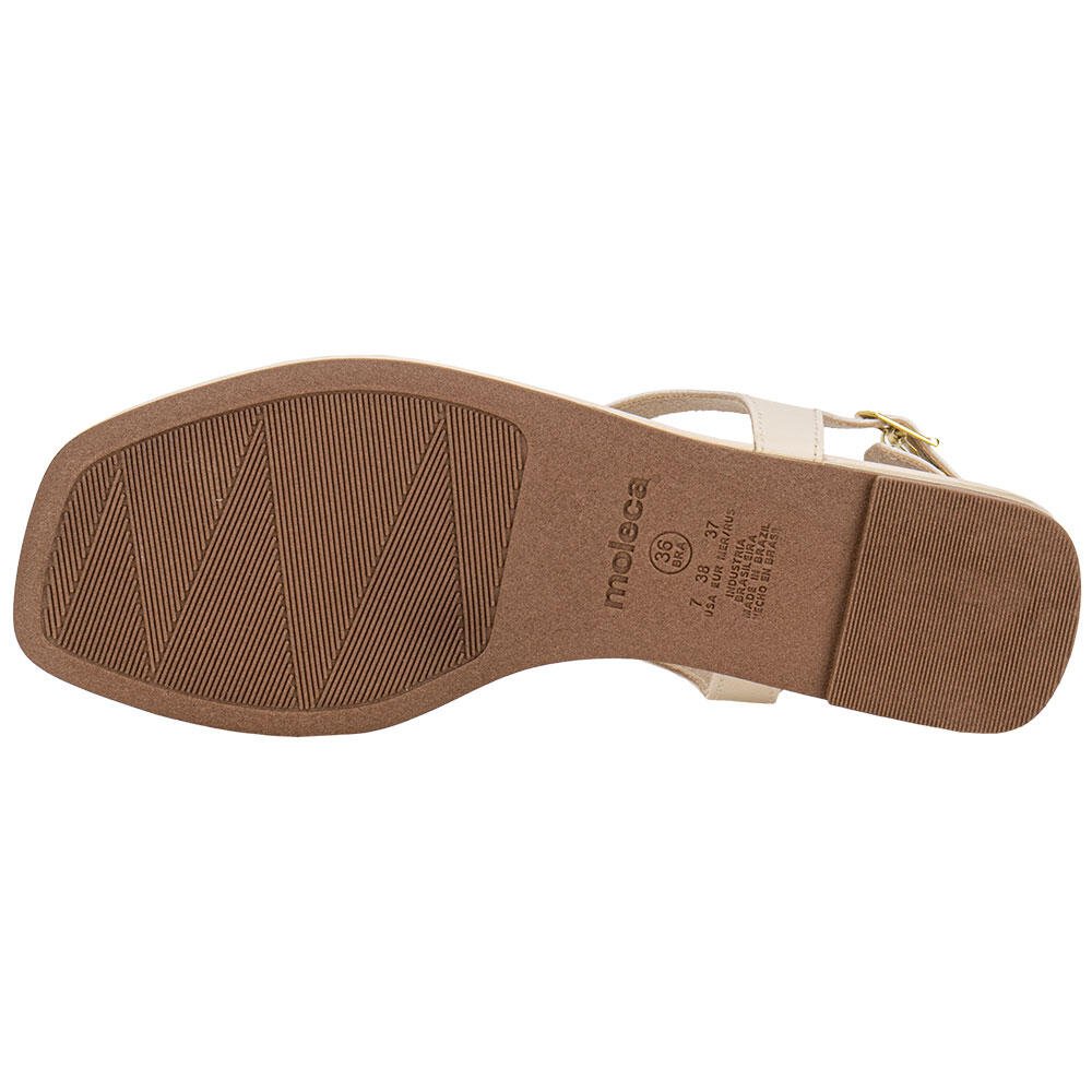 SANDÁLIA FEMININA FLAT MOLECA 5559103 Marfim 4