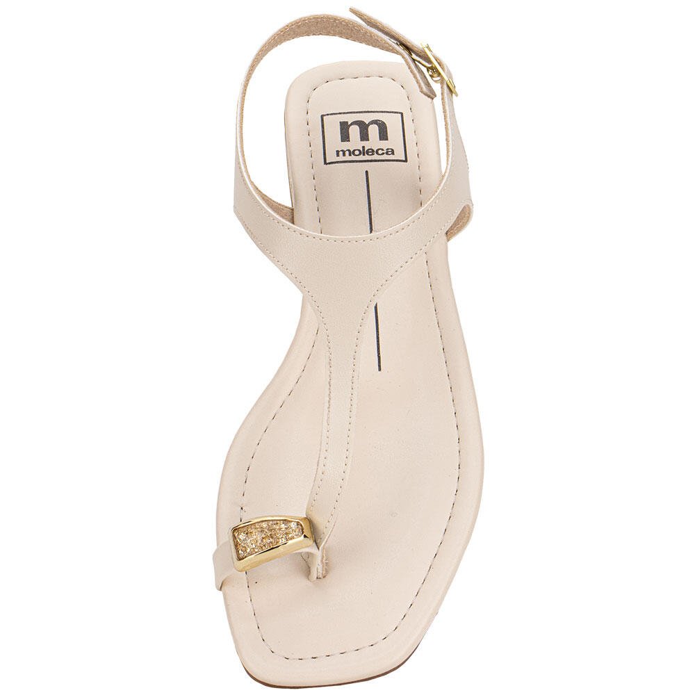 SANDÁLIA FEMININA FLAT MOLECA 5559103 Marfim 5