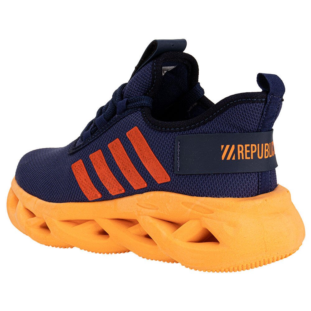 TÊNIS INFANTIL REPUBLIC 4947 Azul Marinho/Laranja 3