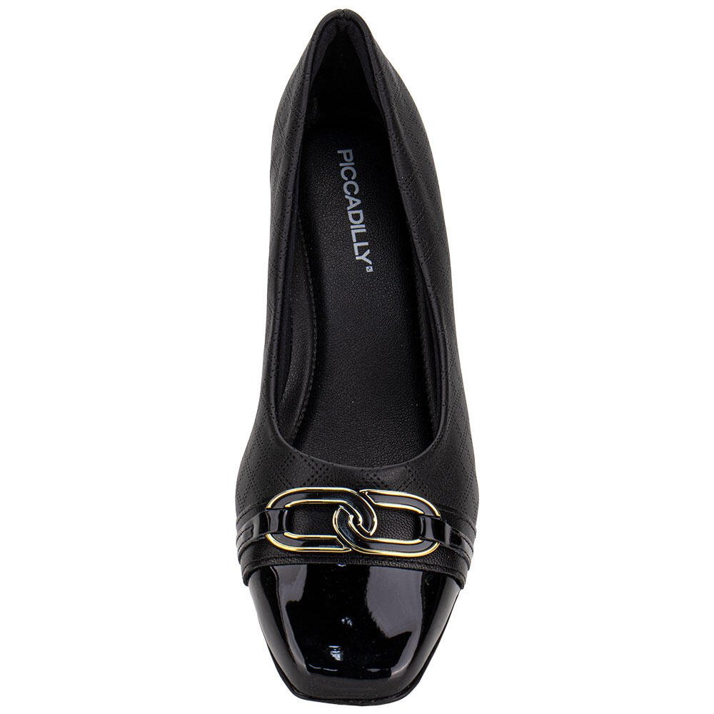 SAPATO FEMININO SALTO GROSSO PICCADILLY 160106 Preto 5